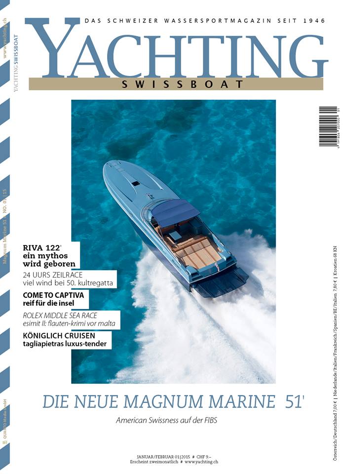 MIAMI ICE — Magnum Marine Graces Cover of Yachting Swissboat Magazine